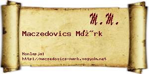 Maczedovics Márk névjegykártya